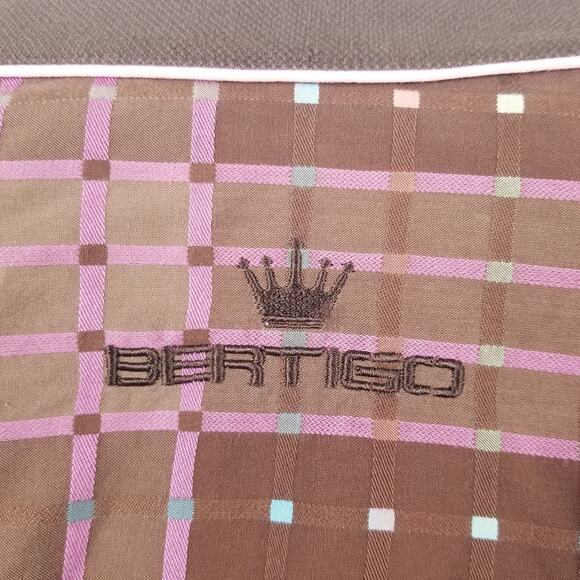 Bertino Brown Pink Blue Button Down Men's Shirt  Size Medium - Picture 5 of 7